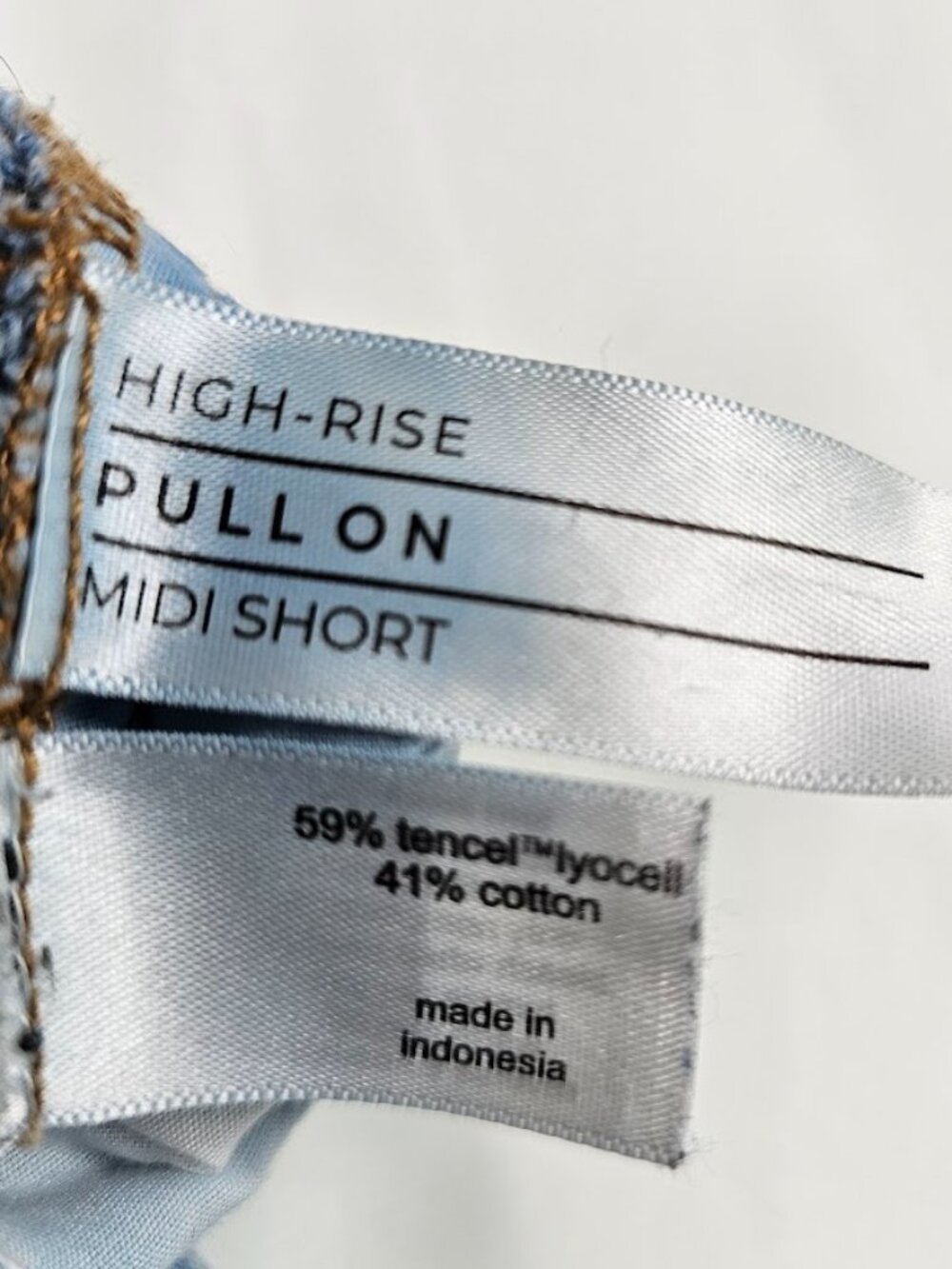 LANE BRYANT Pull On Jean Shorts MEDIUM WASH BLUE Denim size 16 High Rise Midi - Picture 5 of 7